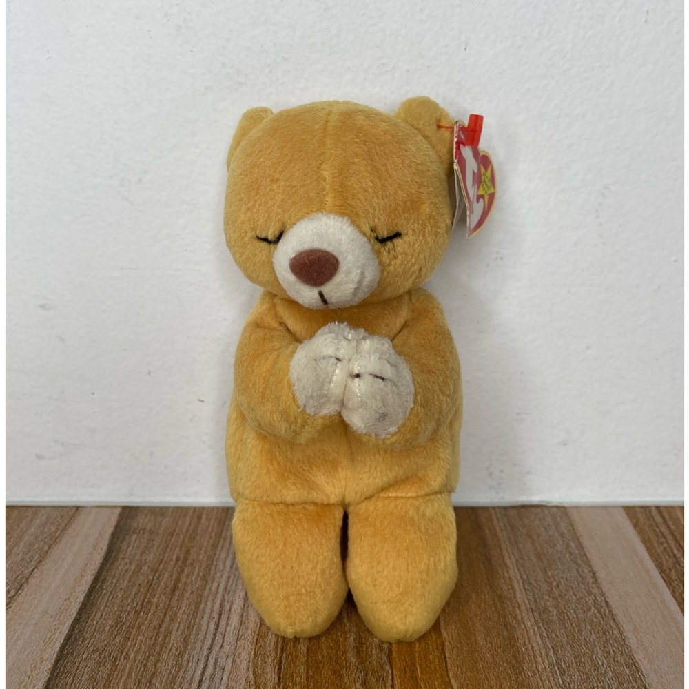Retired 1998 Ty Beanie Baby "Hope" the Praying Bear with Rare Tag Errors